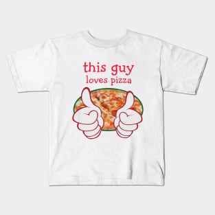 Guys Funny Pizza Theme Kids T-Shirt